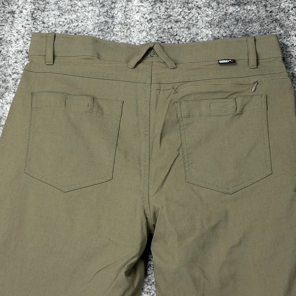 Gerry Men's W33xL27 Khaki Cargo Pants Outdoor Zip Pockets Hiking Camping Utility
